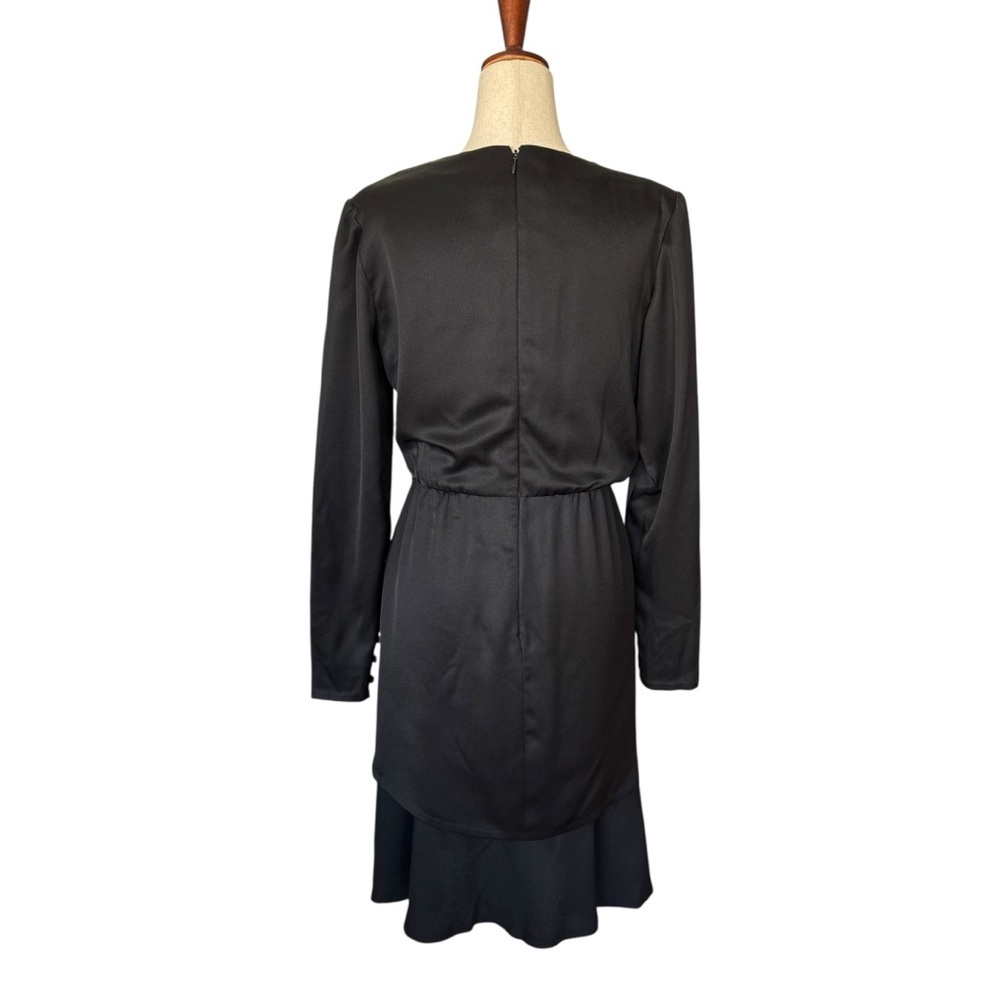Vintage 80s Bill Blass Black Dress Draped Classic Couture sz 6/8 Bergdorf - Picture 5 of 14